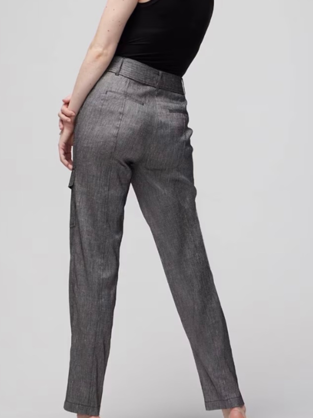 White House Black Market Linen Blend Belted Utility Pant Womens Size 4 - Picture 2 of 10